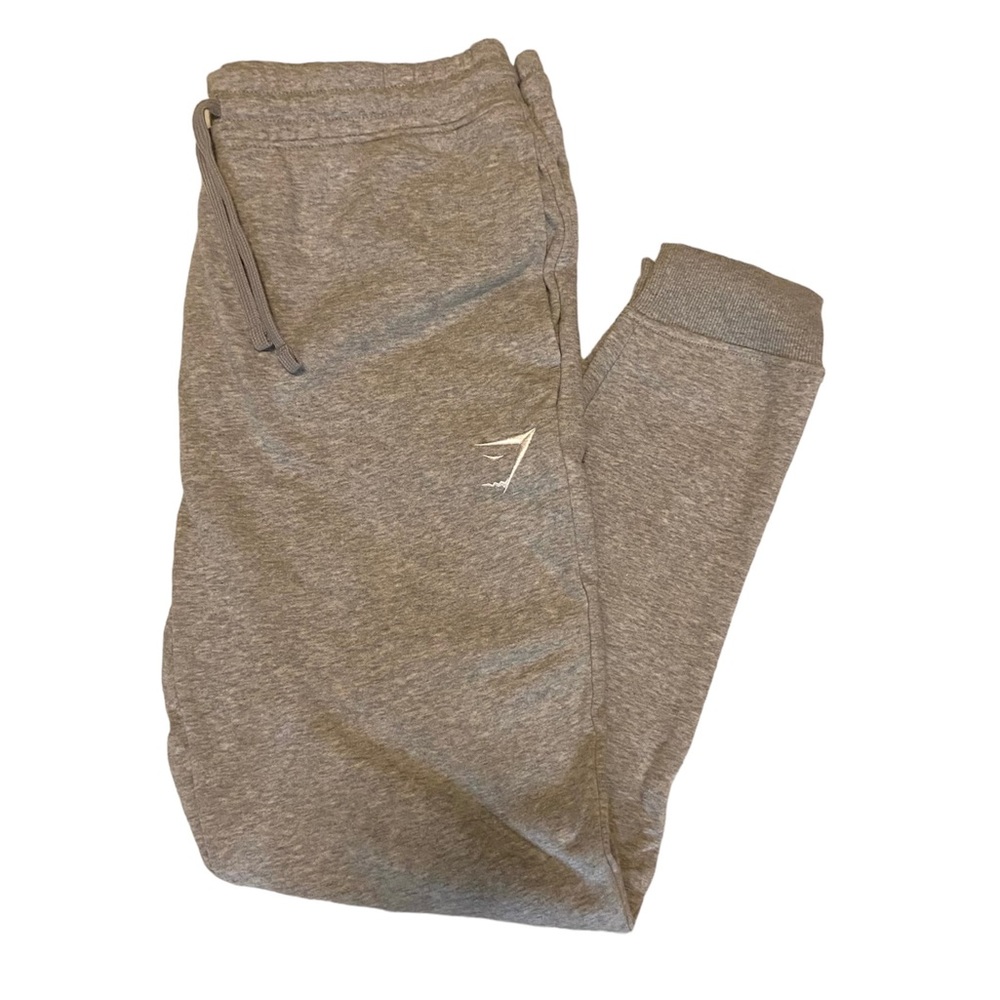 Size MGymshark Crest Joggers Light Grey Mar Slim Fit Tapered Sweatpants Men’s